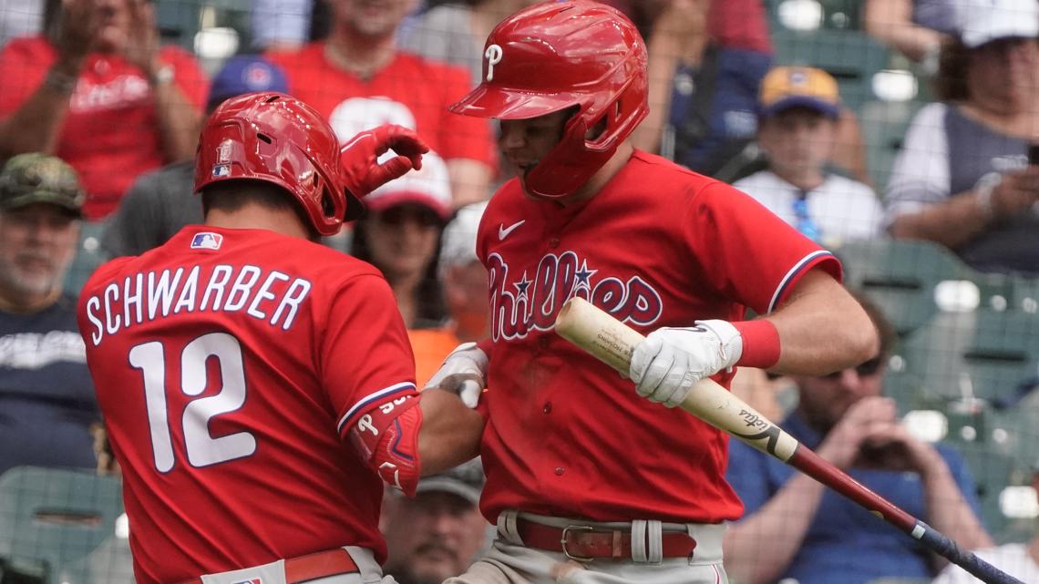 Andrew McCutchen homers in 1st at-bat with Phillies in rout over