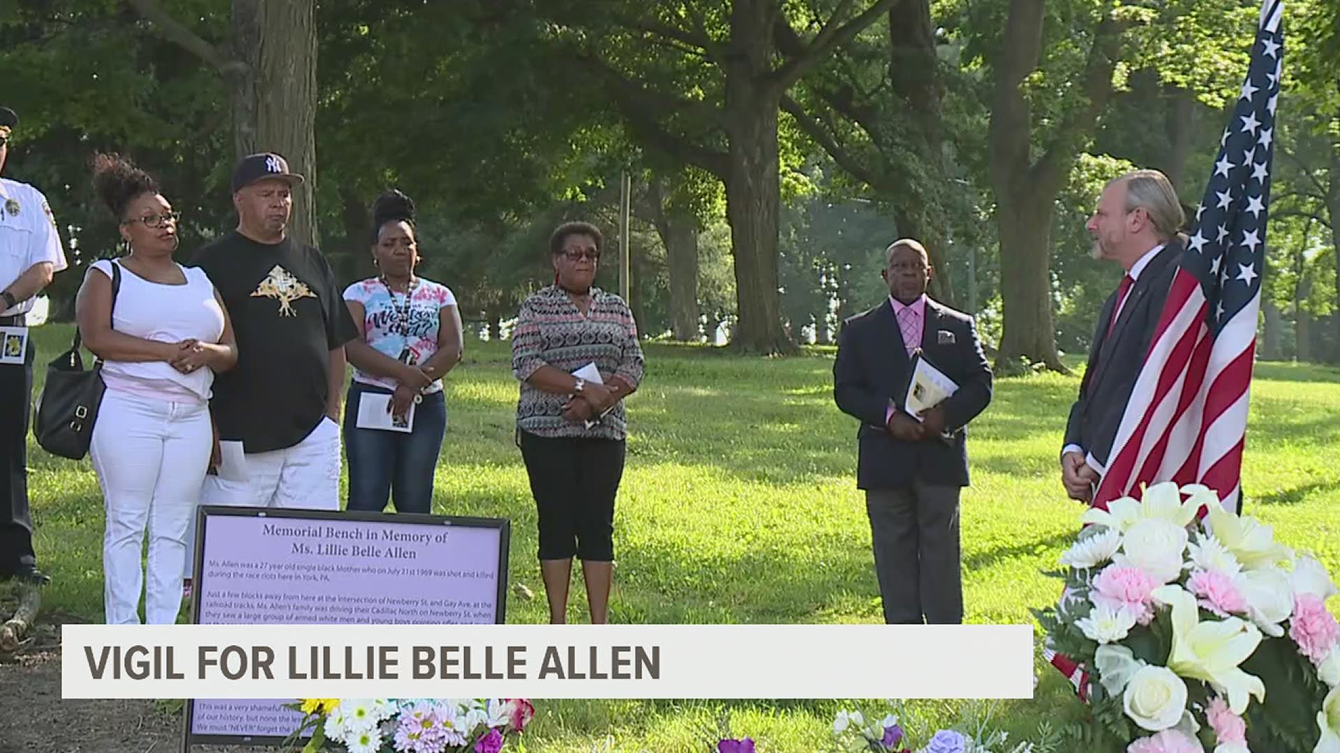 A July 21 prayer vigil honored Lillie Belle Allen, a Black woman who was murdered during the 1969 York Race Riots.
