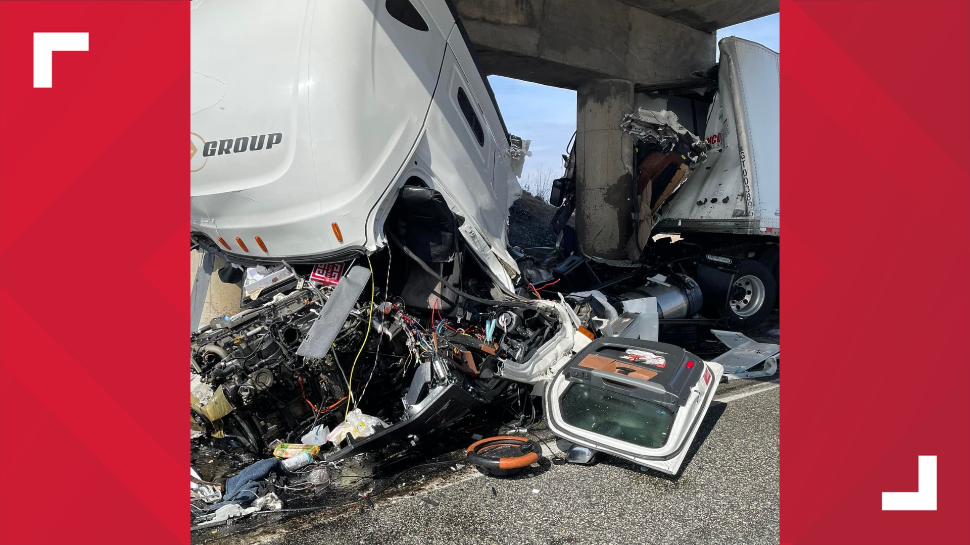 Truck crashes into overpass on Interstate 81 SB in Franklin County ...