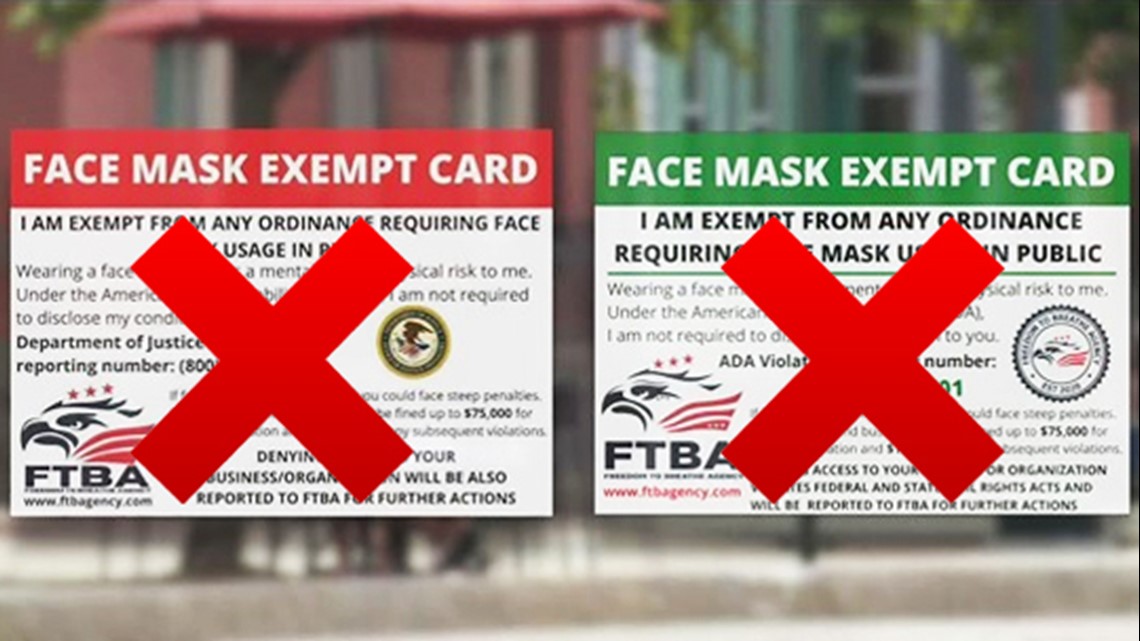 Face mask exempt cards are they real?