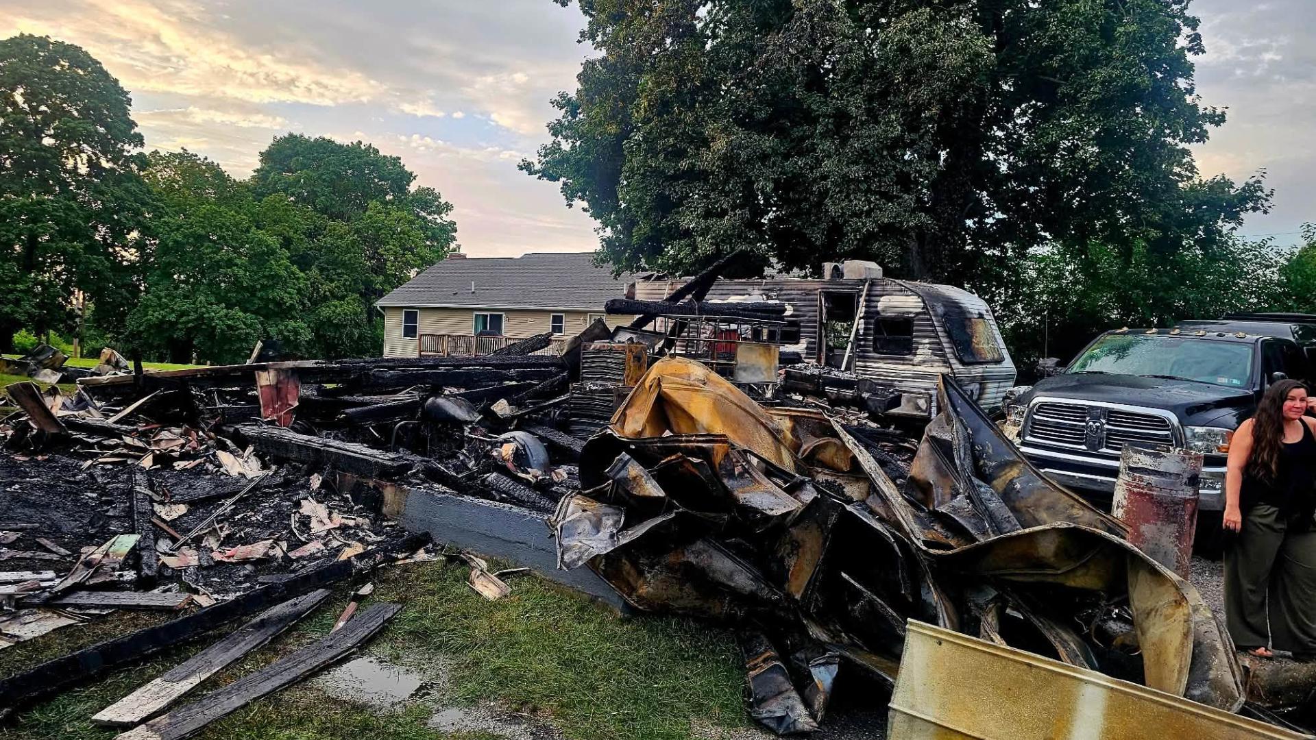 Crews battle barn fire in York County Thursday evening | fox43.com