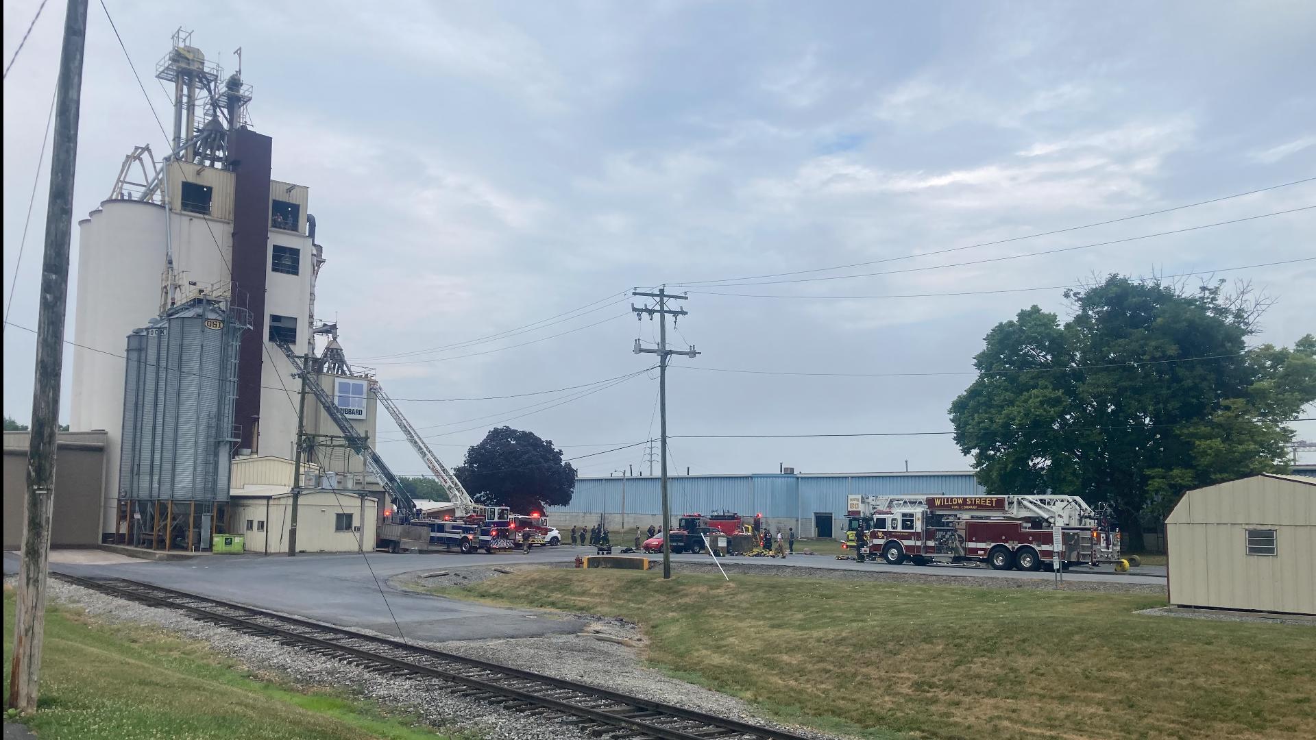 Crews responded to a 2-alarm fire at Hubbard Feed in East Hempfield Township.