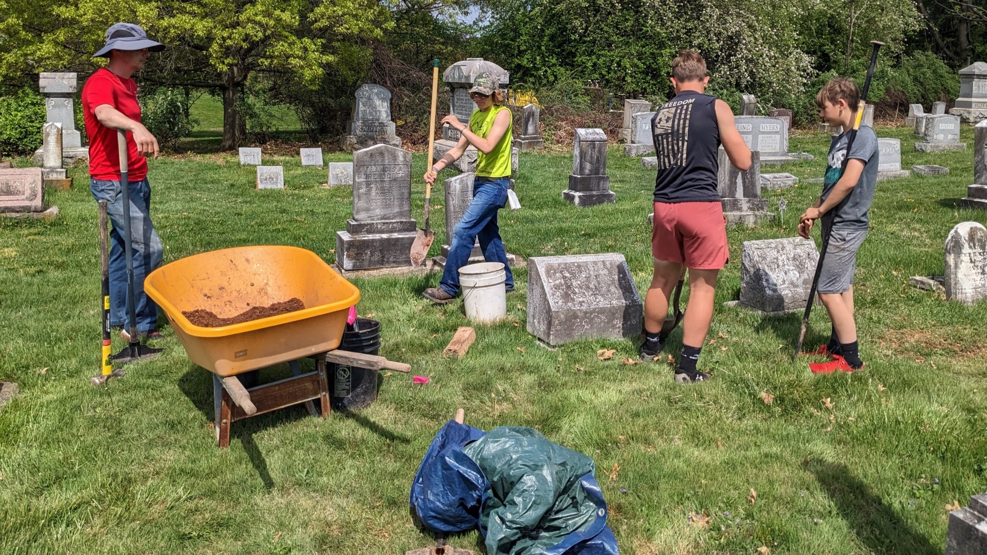 An Adams County Eagle Scout led a team to repair more than 100 headstones at East Berlin Cemetery.
