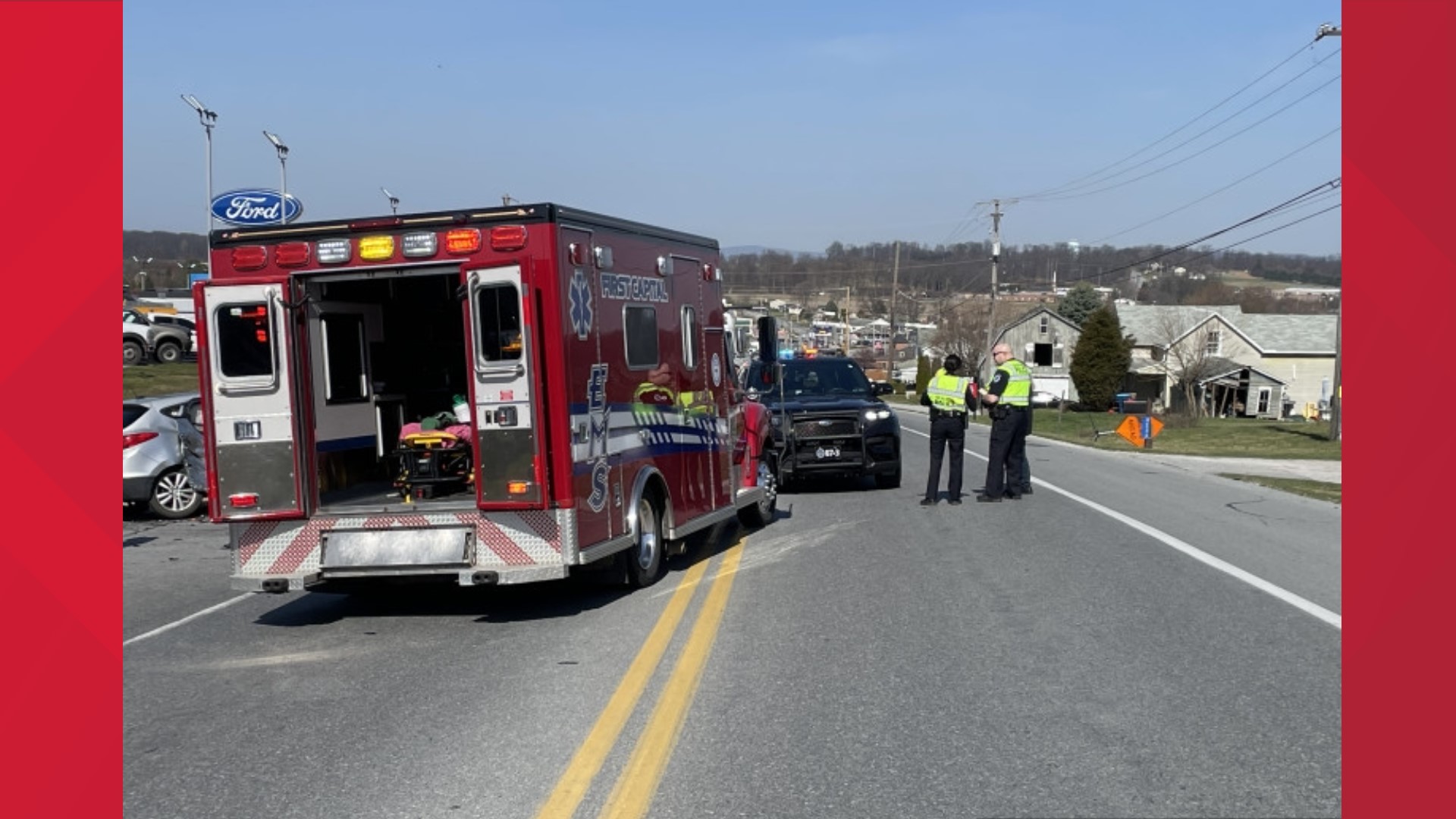 The coroner responded to the scene of a motorcycle crash in York, according to the county's 911 Dispatch.