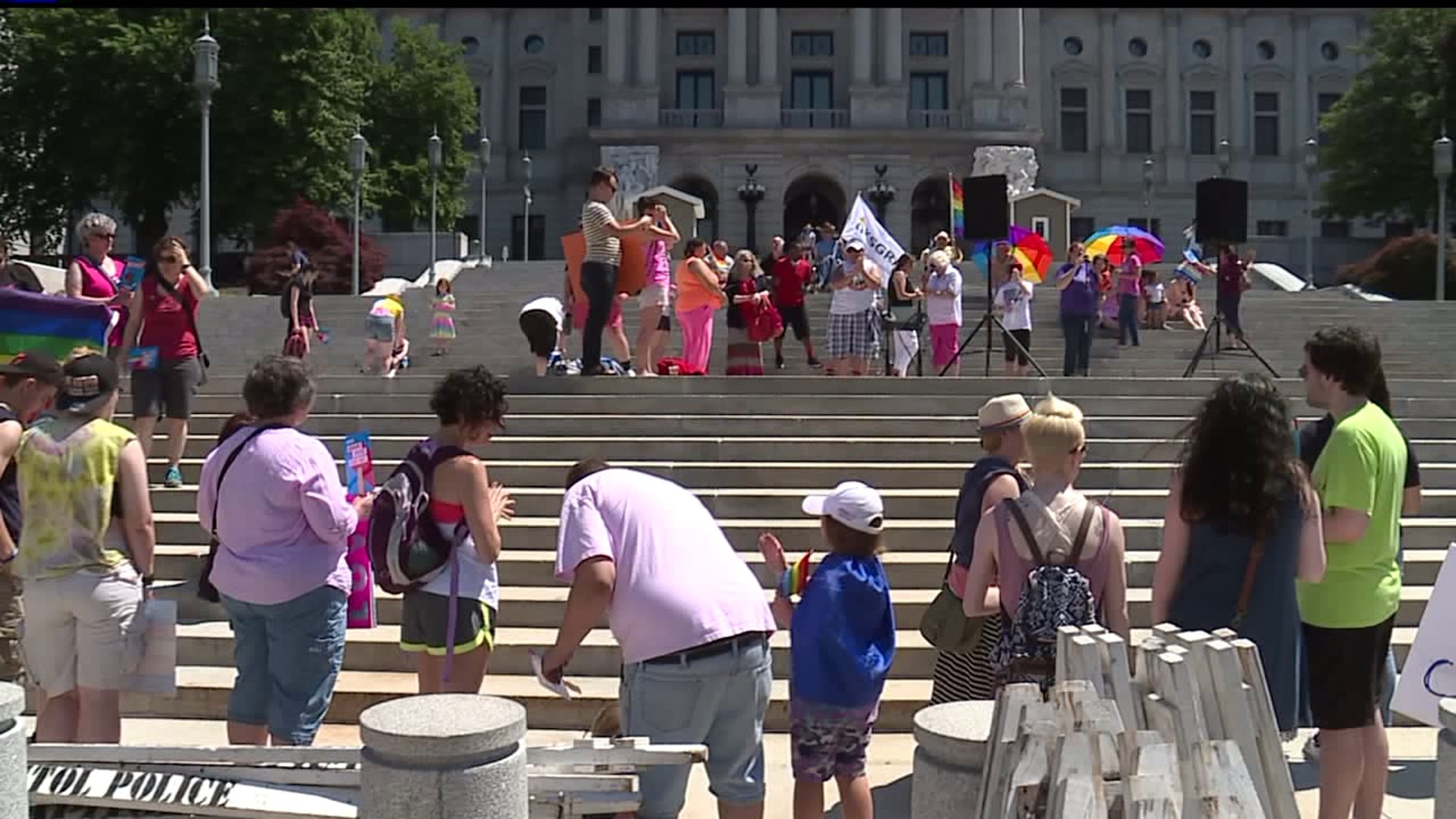 LGBTQ supporters take over the State Capitol in Dauphin County for `National Equality March for Unity and Pride`