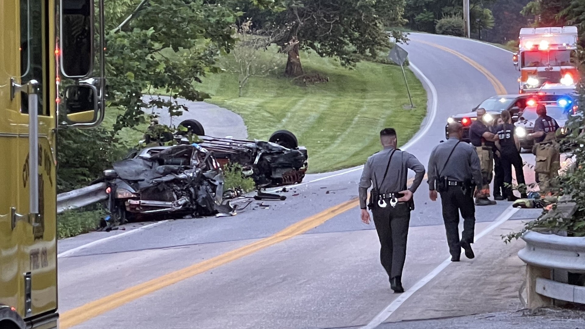 Two vehicles were involved in the crash, according to Dispatch. The surrounding area of Route 851 is closed, and officials are unsure how long it will remain blocked