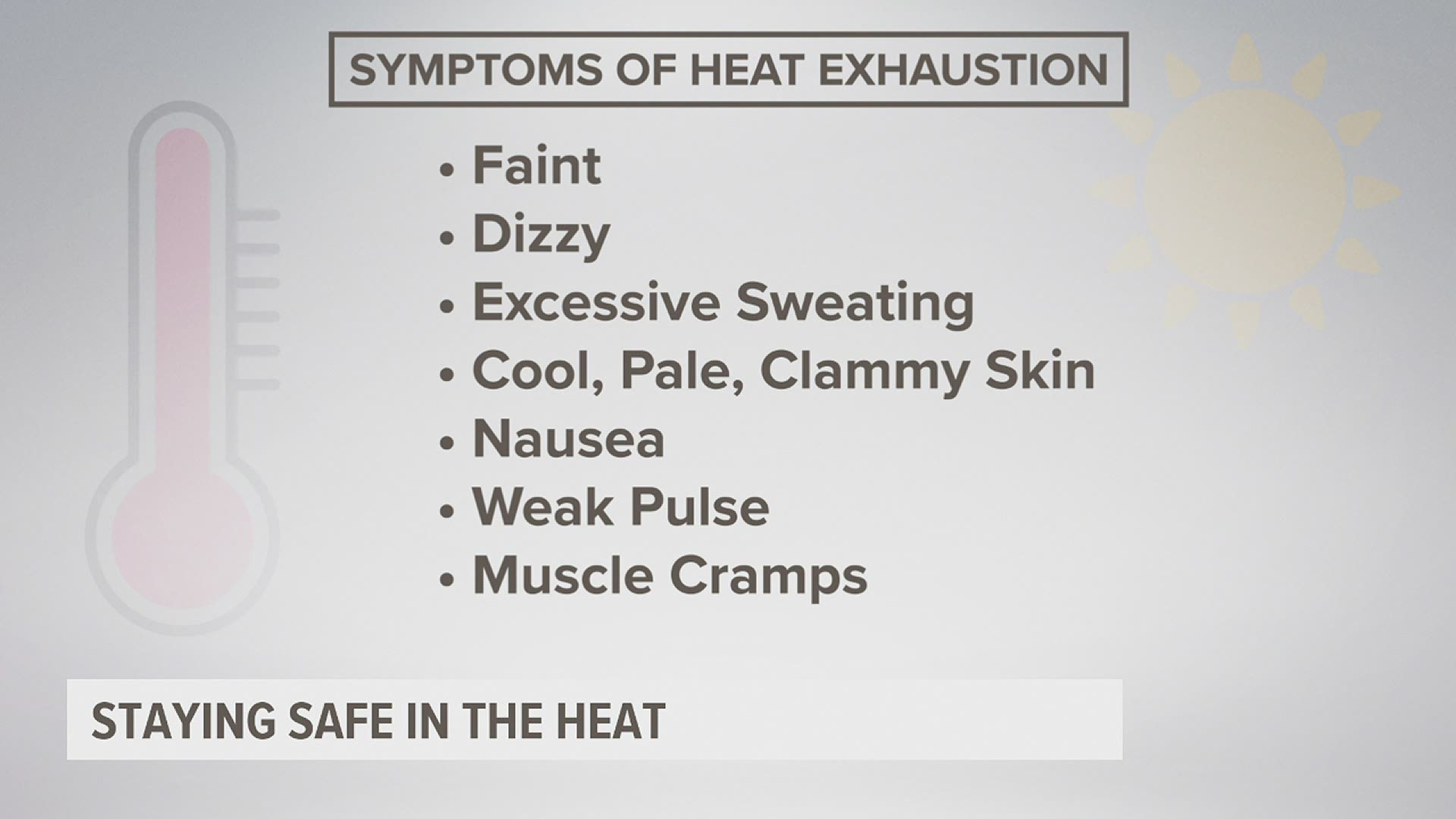 As the mercury rises, you're at an increased risk of developing heat exhaustion or heat stroke in the hot weather.