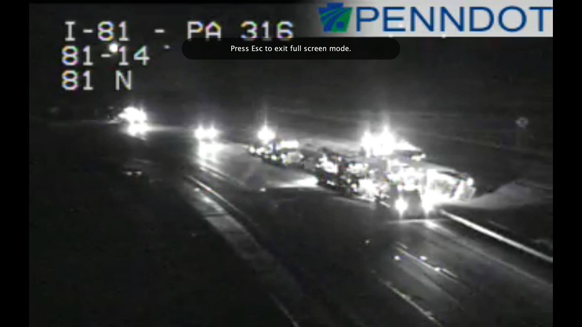 Overturned tractor trailer blocked left hand lane on I-81 SB, now ...