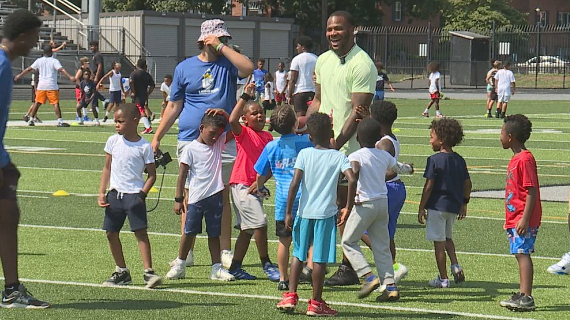 The Harrisburg native hosted hundreds of campers at his old high school for a free football camp.