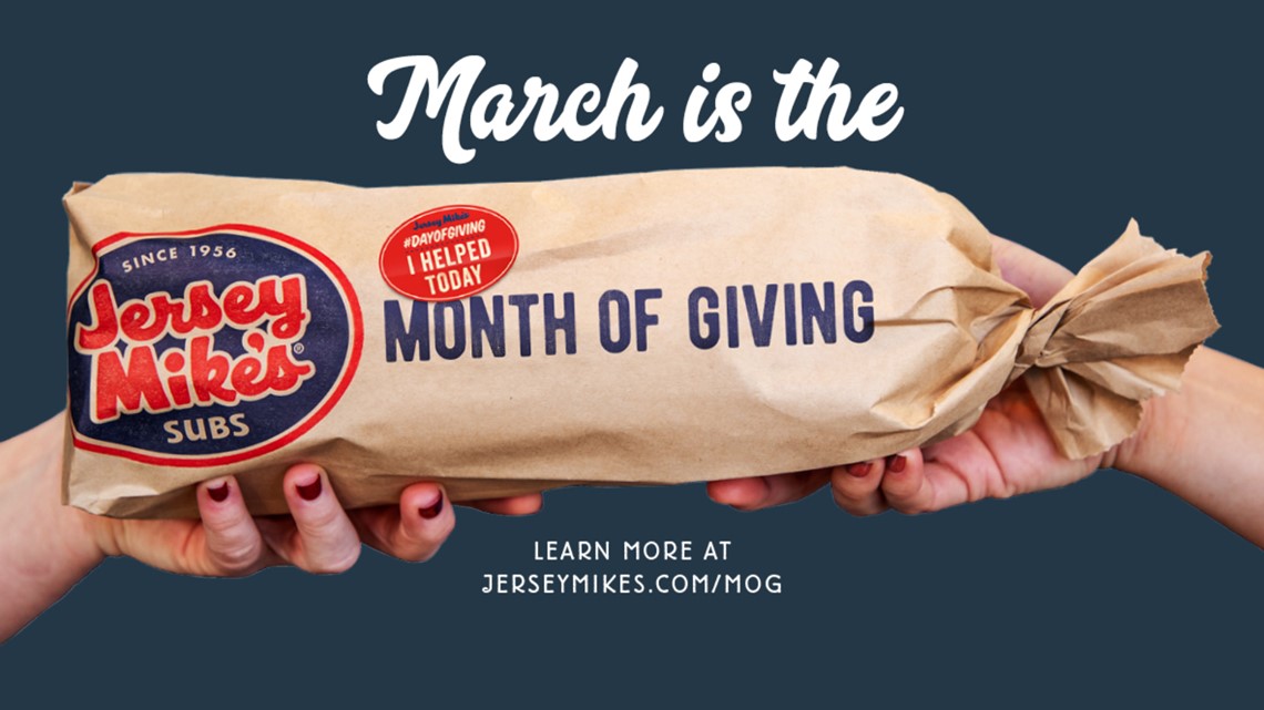 Help local charities by participating in Jersey Mike's annual 'Month of