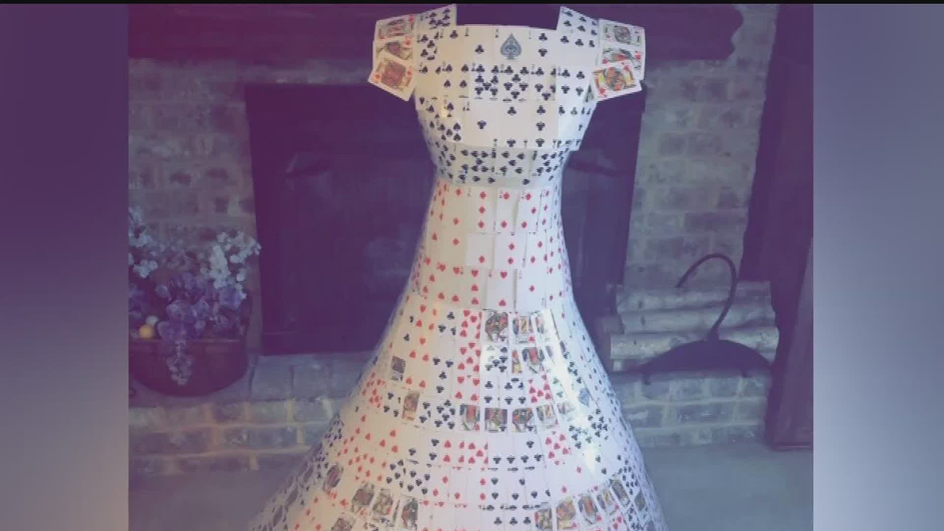 A 2020 graduate from Central Dauphin East High School is making outfits out of household materials to pass the time during the pandemic.