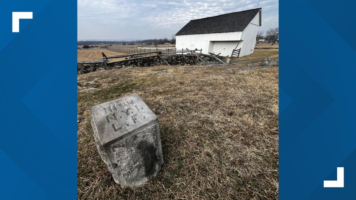 Monuments defaced in Gettysburg National Military Park