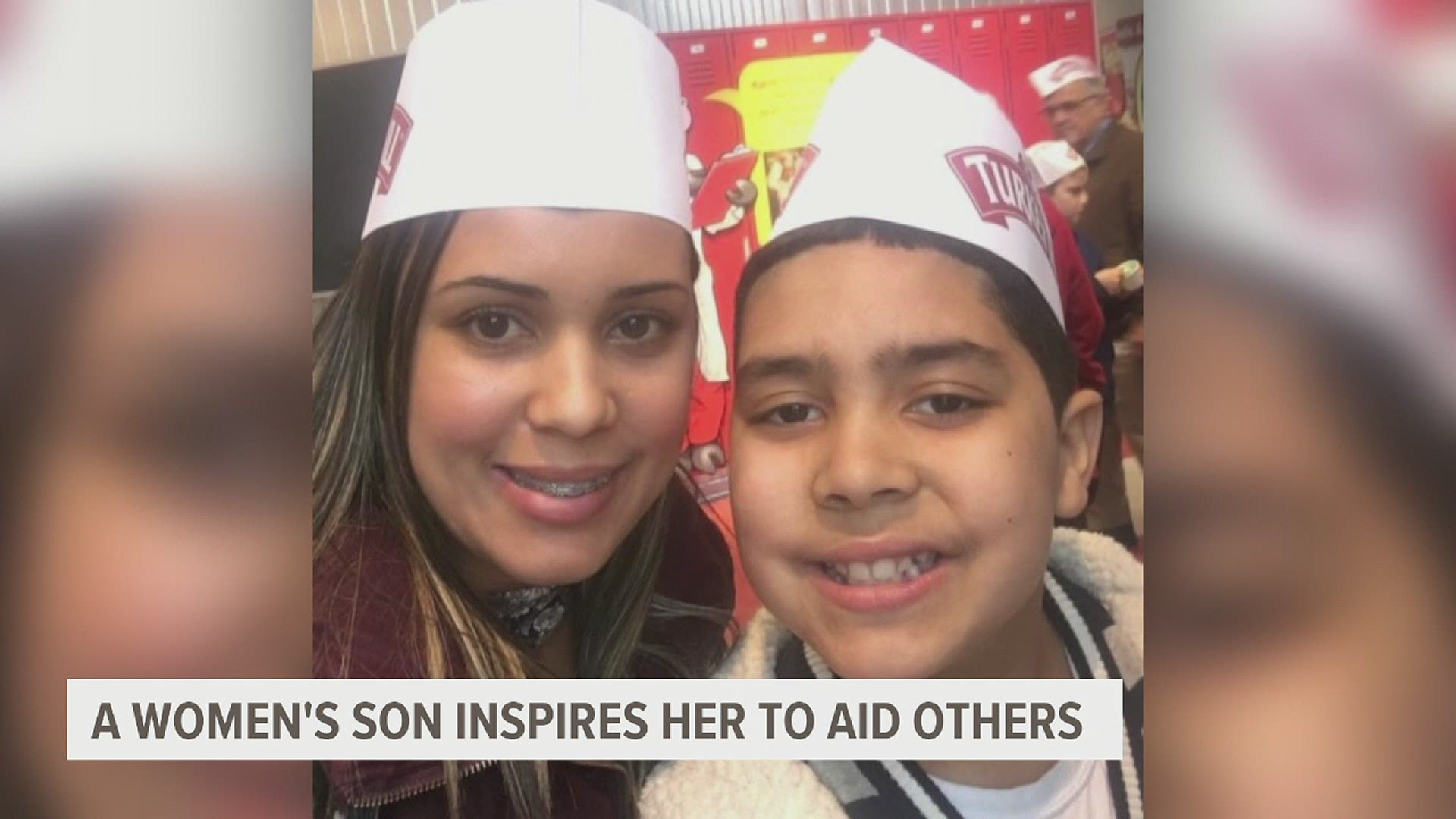 A woman's son inspires her to aid others