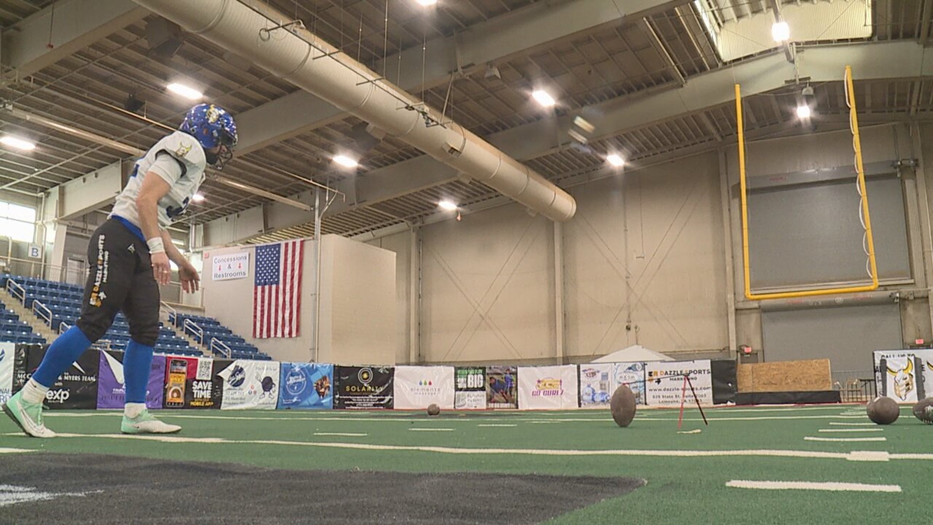 Against all odds, soccer player and coach Joseph Panuccio achieves his professional sports dream as a kicker for American Indoor Football's Harrisburg Stampede.