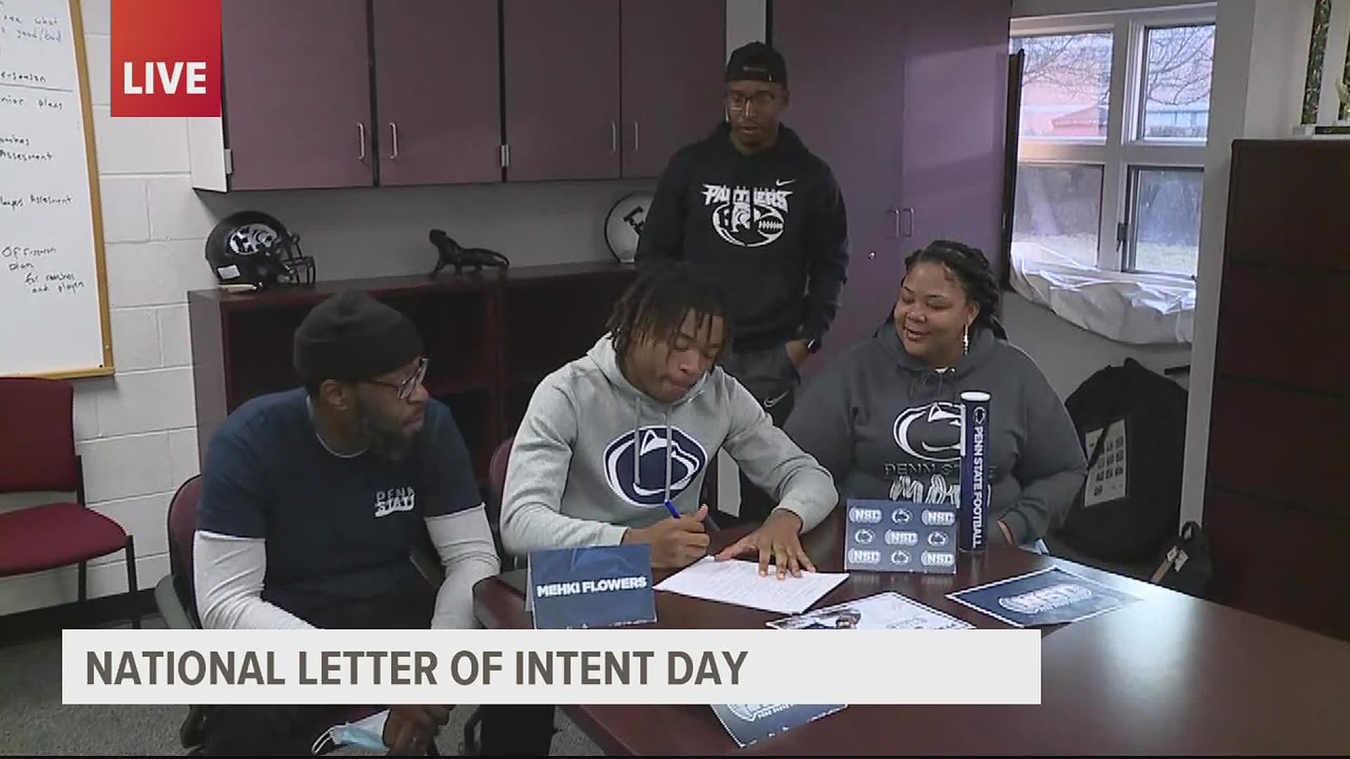 Andrew Kalista traveled to Central Dauphin High School for football star Mekhi Flowers' commitment to Penn State University.