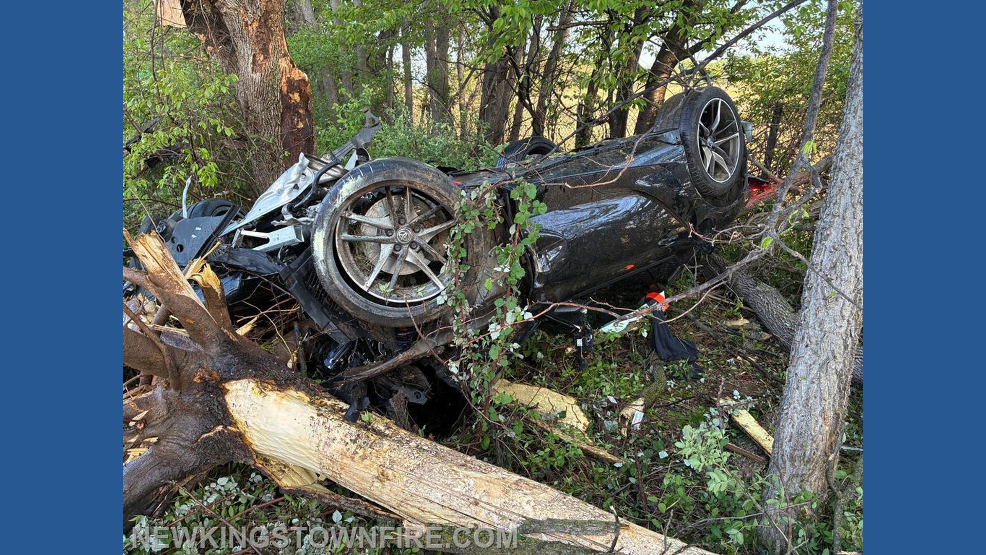 Vehicle catches fire after rollover crash on I-81 Saturday morning in ...