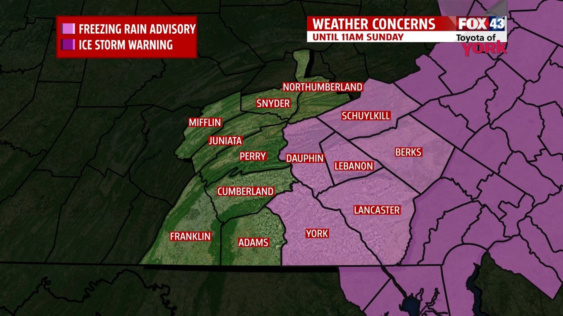 Freezing Rain Advisory until 11 A.M.