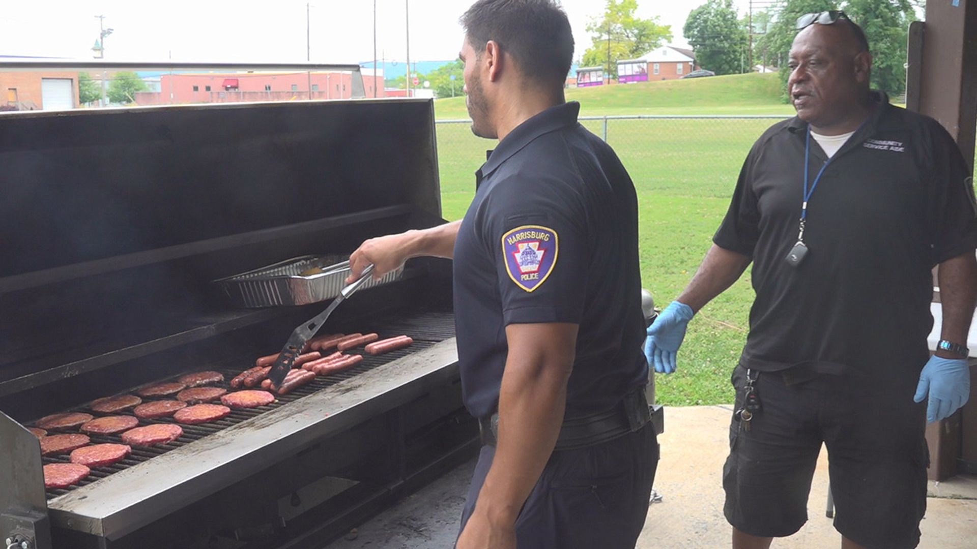 The cookout allowed community members and police to enjoy a meal together and continuing to build trust.