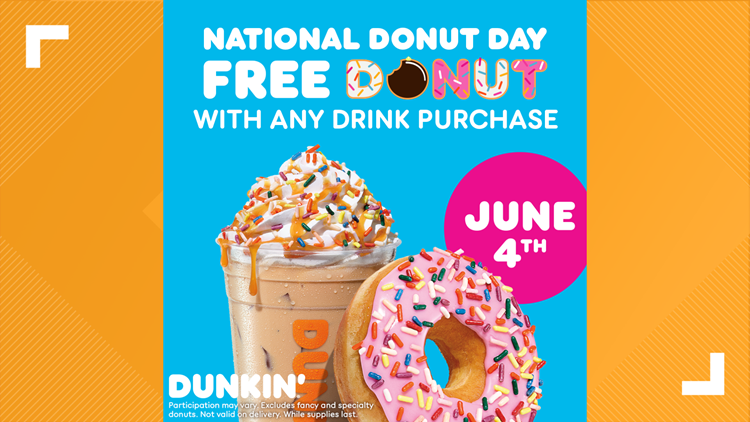 Dunkin' Is Offering A Free Donut With Purchase Of Any Beverage To Celebrate National Donut Day On Friday | Fox43.Com