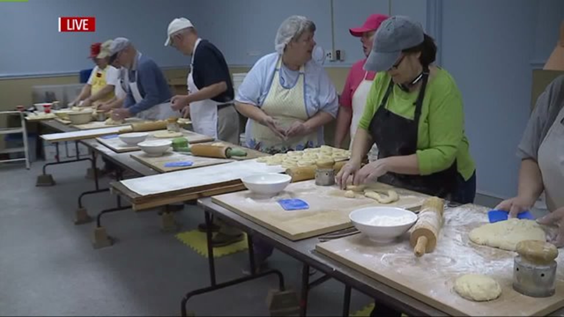 The Holy Trinity Roman Catholic Church in Columbia is busy making fastnachts for Fastnacht Day