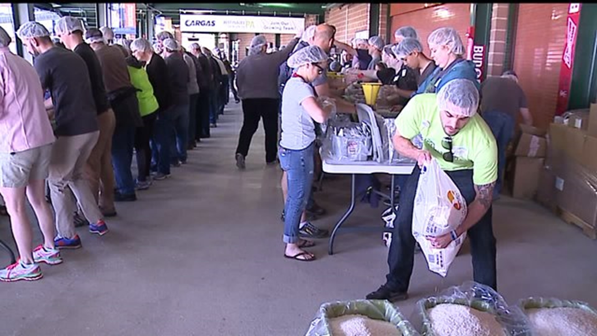 Volunteers pack 70,000 meals for the hungry at Lancaster event