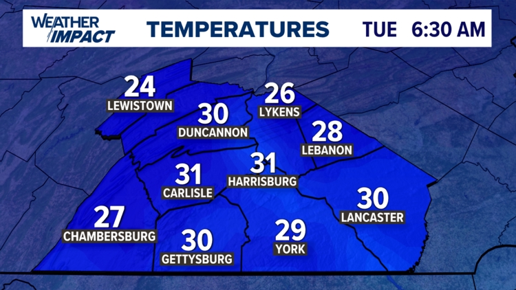 Weather Impact Alert early Tuesday as frost develops and temperatures ...