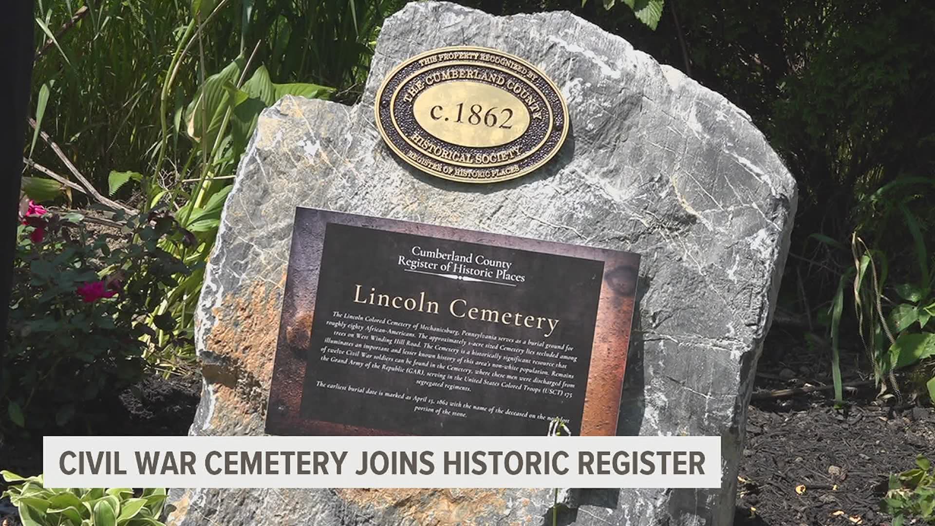 Cumberland County's Lincoln Cemetery unveiled a plaque signifying its addition to the register.
