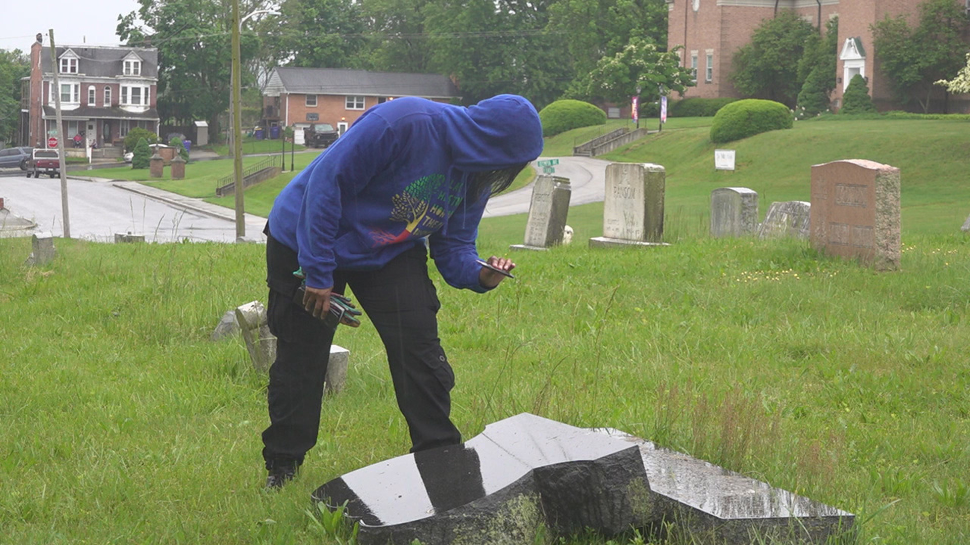 The Friends of Lebanon Cemetery say they filed a police report after discovering several gravestones knocked over on Friday.