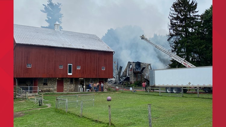 fire burns barn house in lancaster county fox43 com fire burns barn house in lancaster