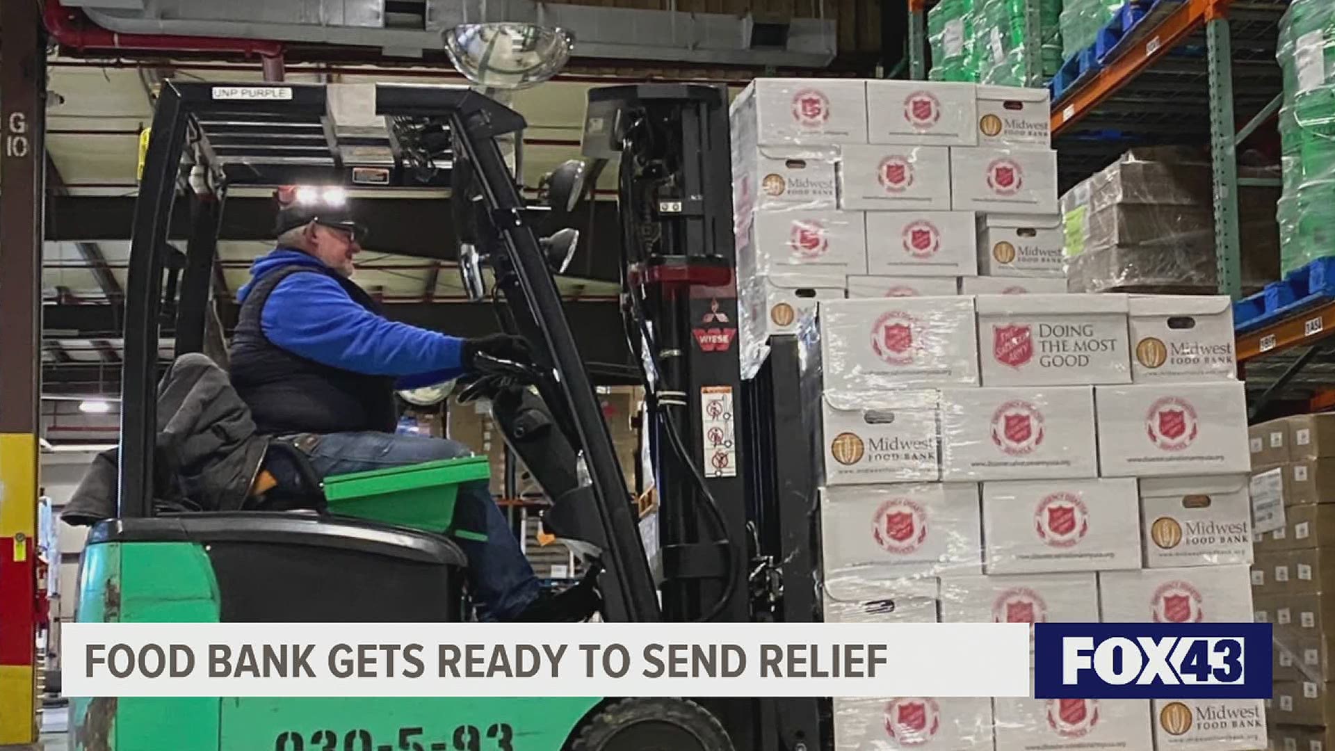 The Midwest Food Bank has its Dauphin County location on stand-by to send food boxes to families dealing with food, water, electricity shortage.