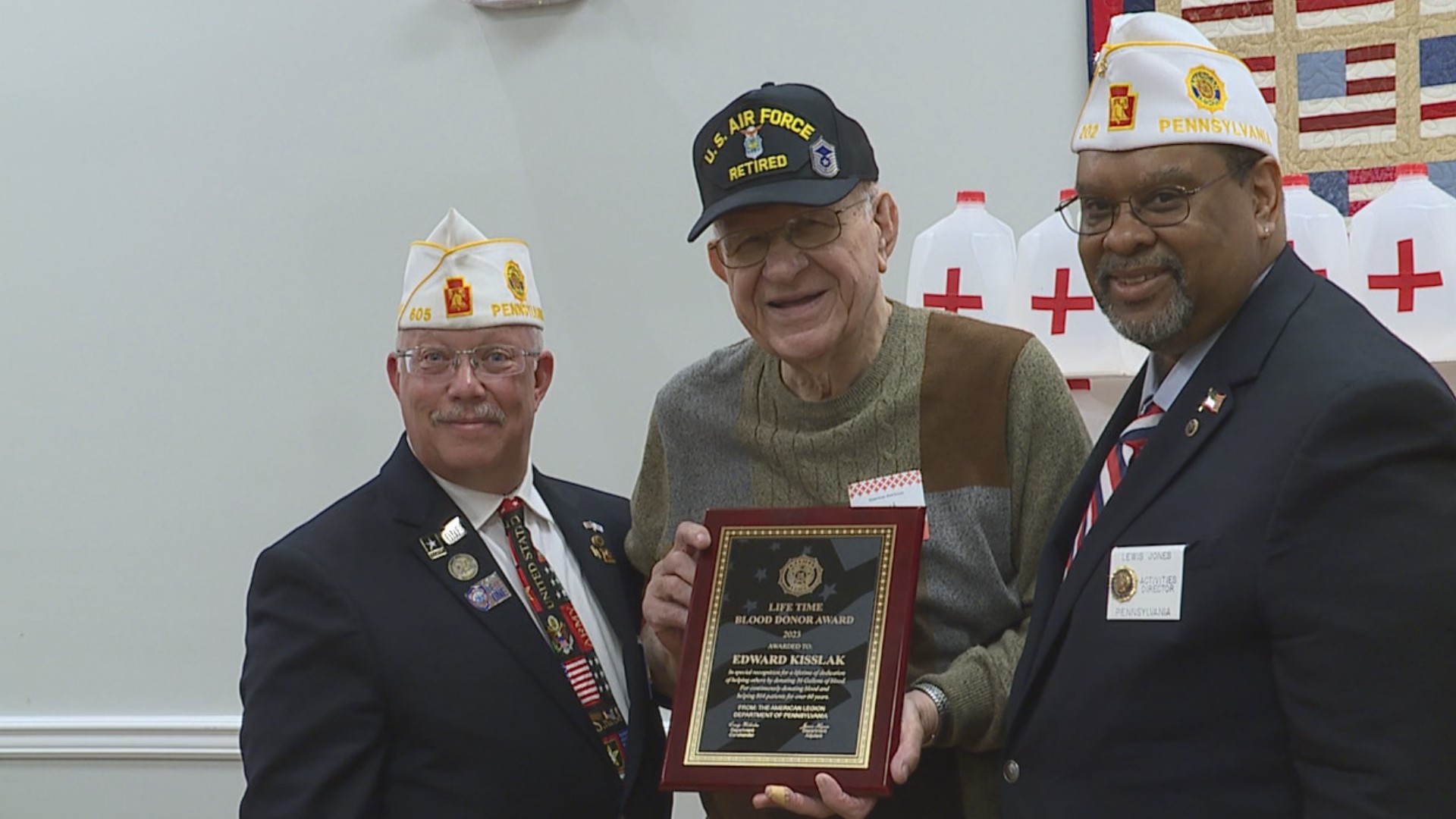 Ed Kisslak was honored after donating more than thirty-six gallons of blood over the past several decades.