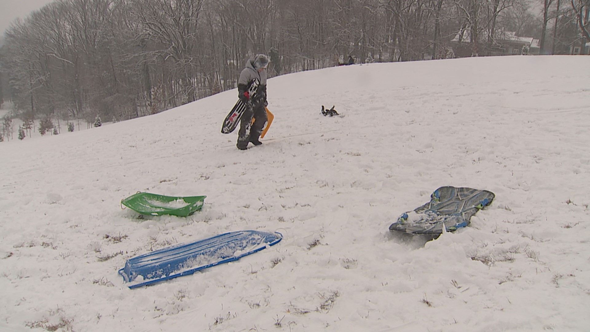 Some York County kids took Tuesday's snow day to sled the day away.