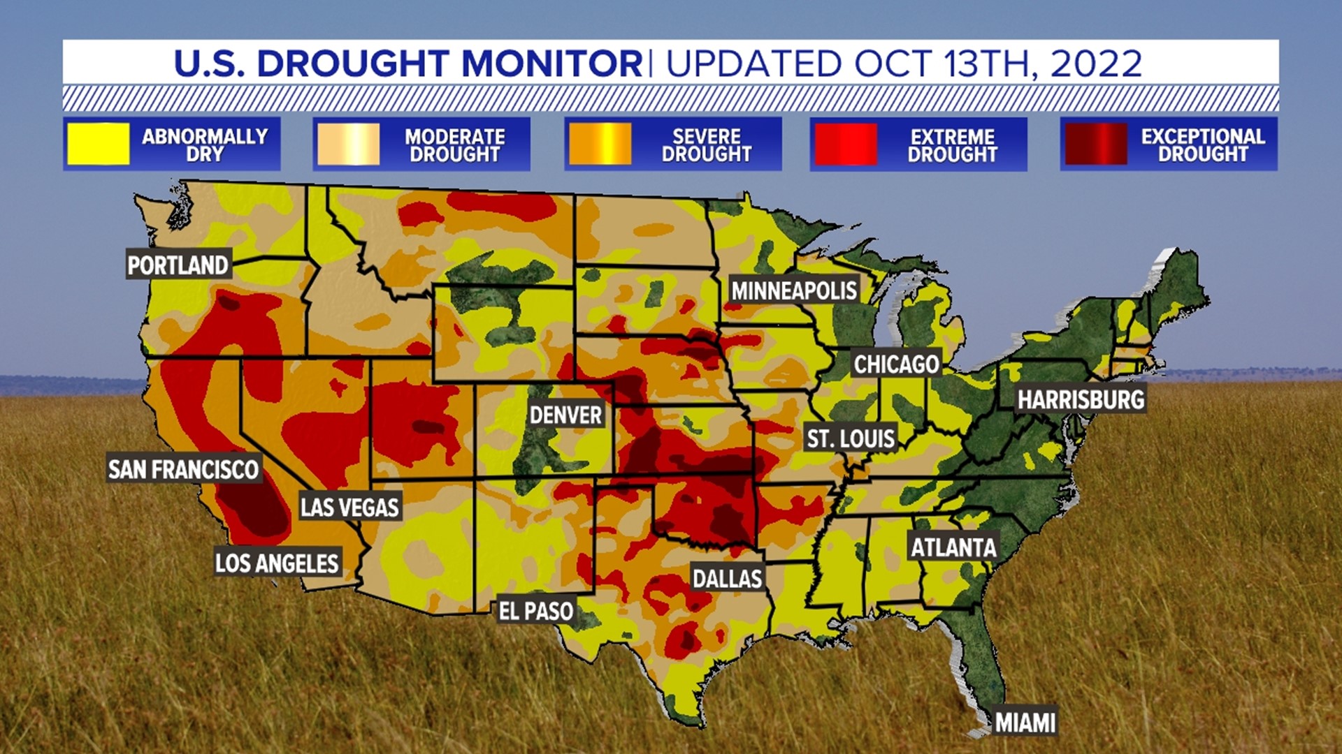The long-standing drought conditions to our west could further impact the prices for a common kitchen staple that's already hurting from the Russia-Ukraine War.