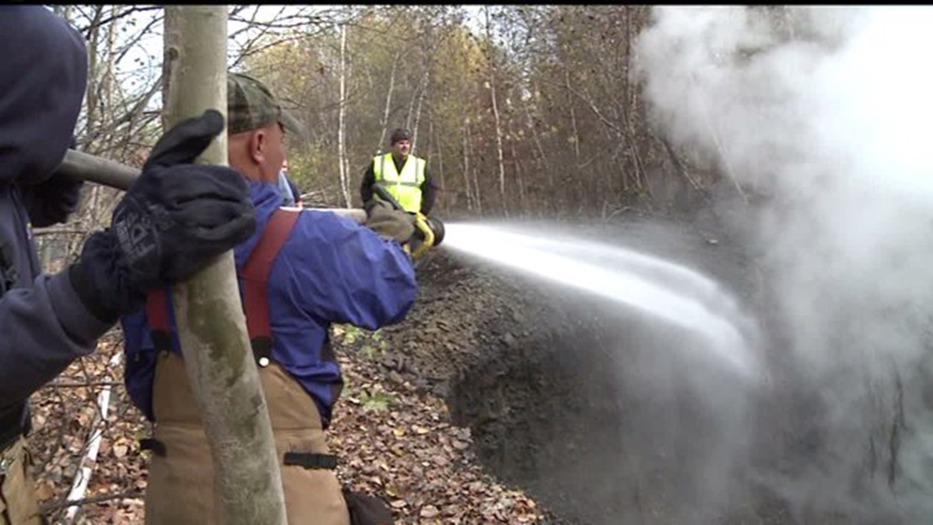 Underground fire in Eynon still burns