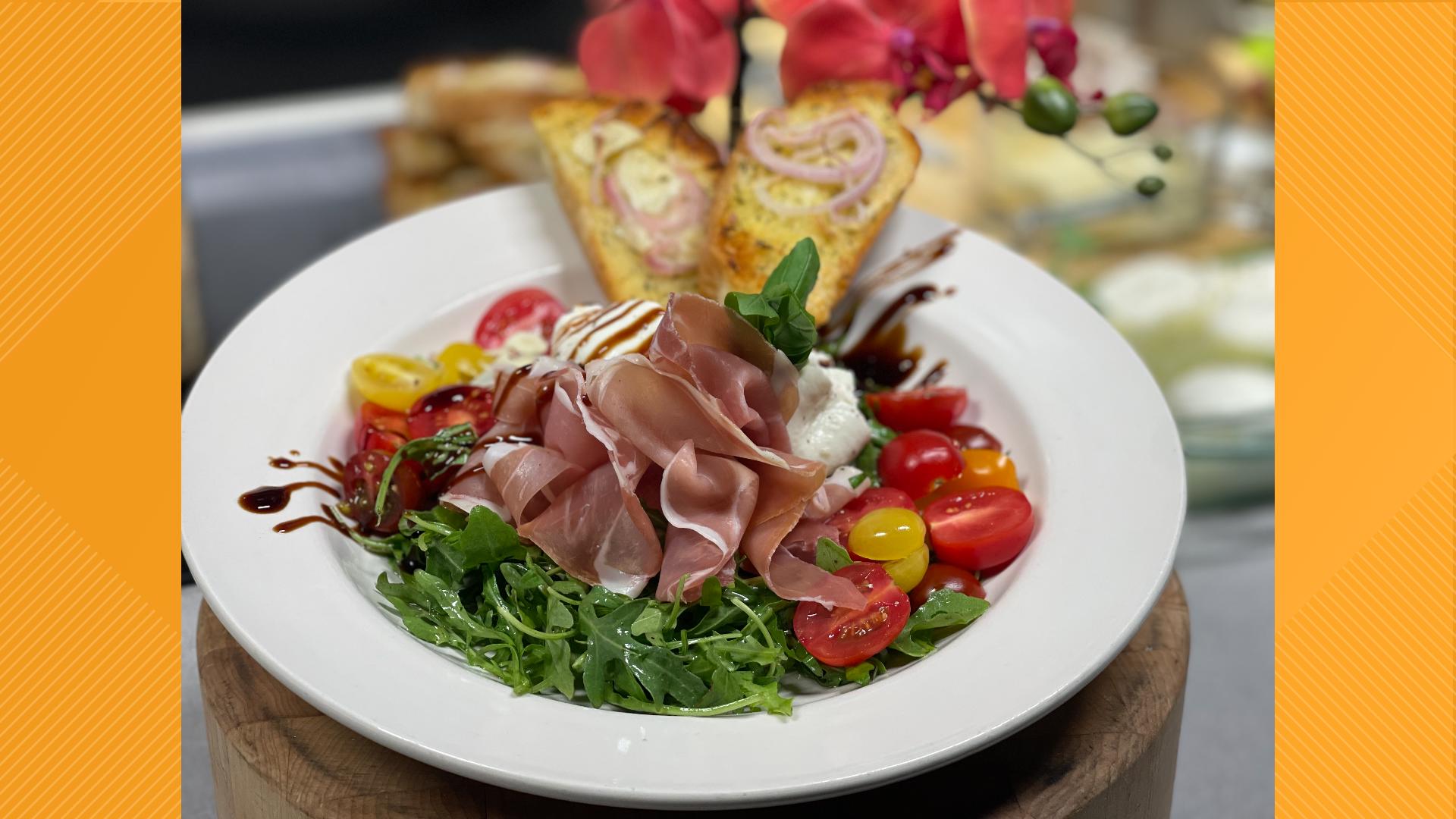 Summer salads are the perfect fare to beat the heat. Olivia's is keeping it light and fresh with a Prosciutto Burrata Salad.