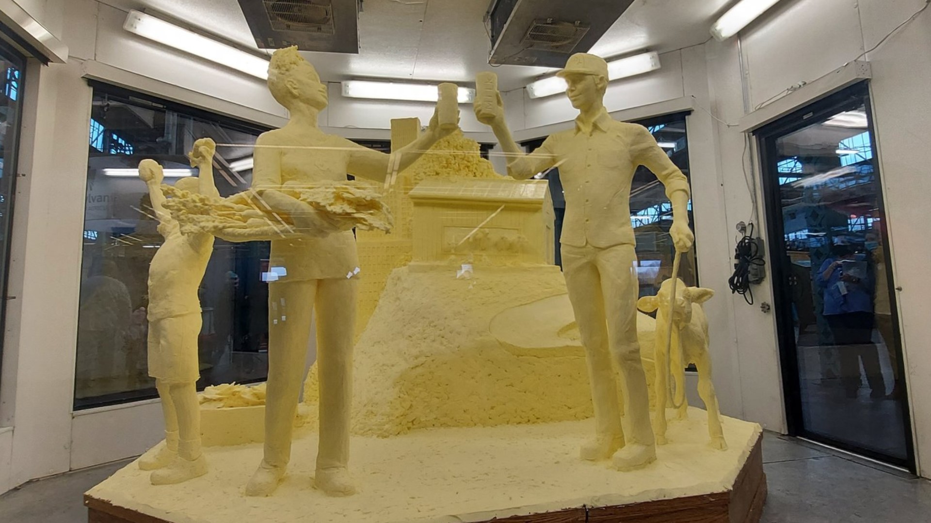 Workers at Reinford Farms say the butter sculpture is estimated to produce enough gas to heat a house for three days.