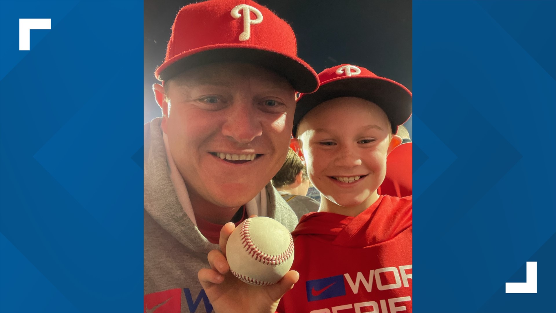 The unforgettable moment turned what was already a once-in-a-lifetime experience for Andy Hartstein and his son Hudson into something even better.