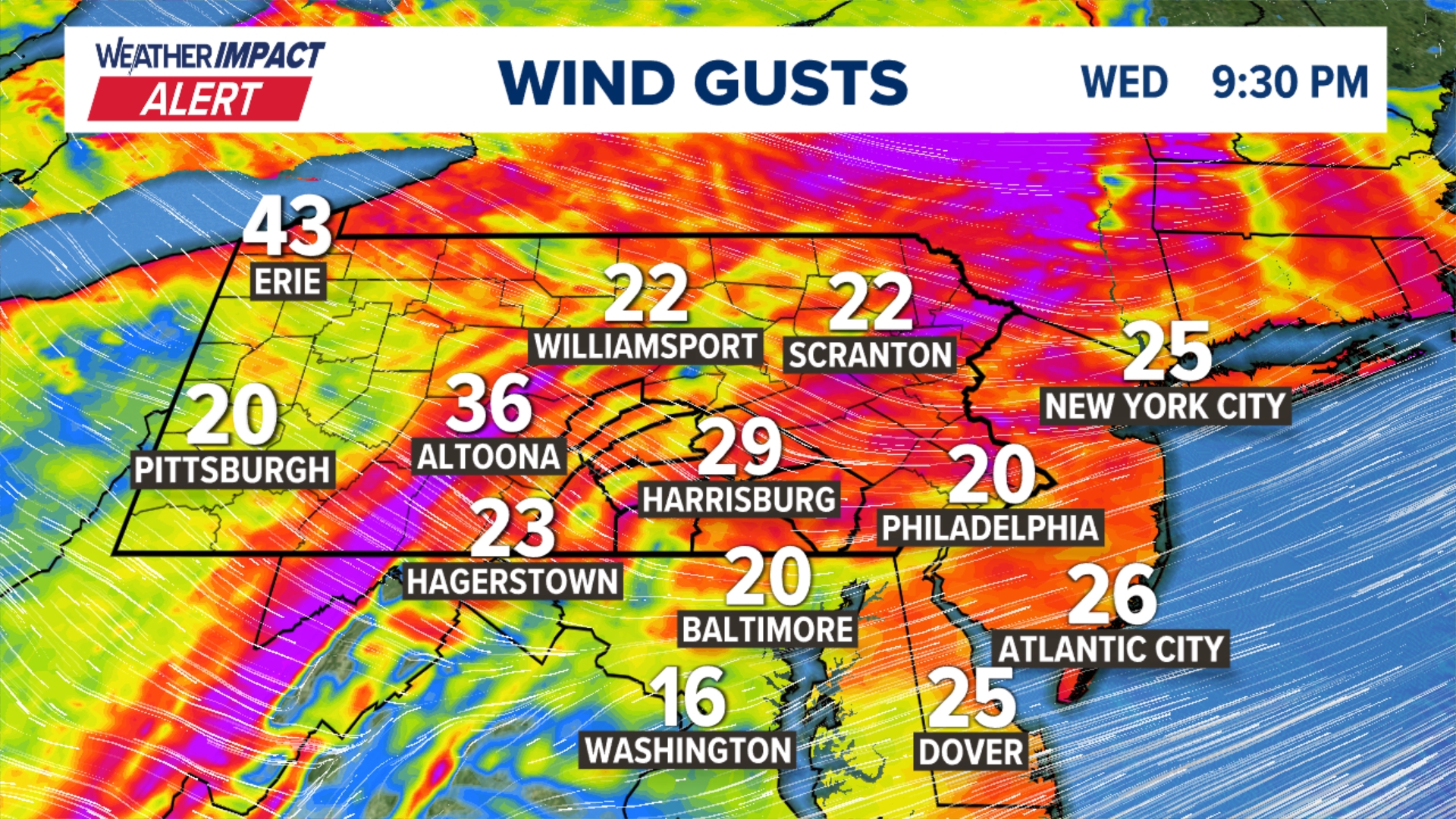 Weather Impact Alert issued for high winds Wednesday Night | fox43.com