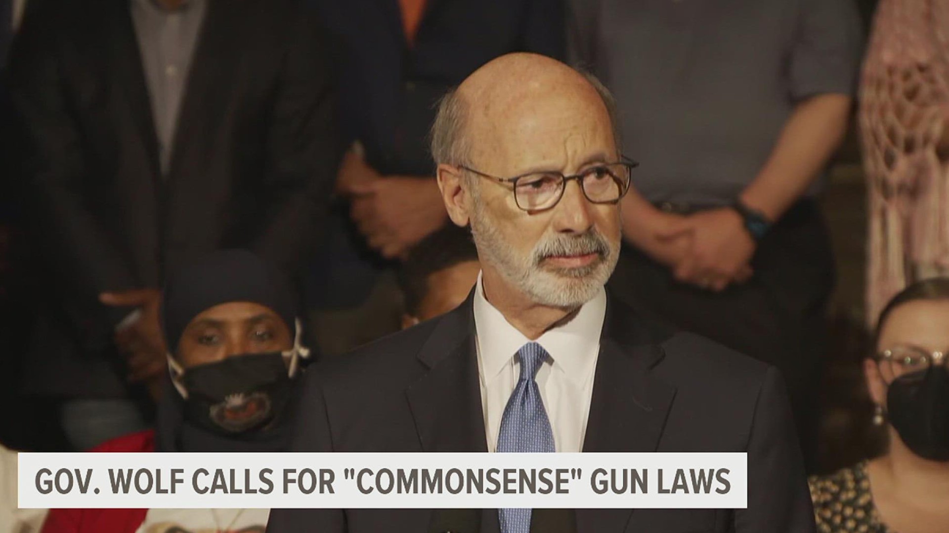 The governor spoke in Philadelphia today, calling for four gun control measures.