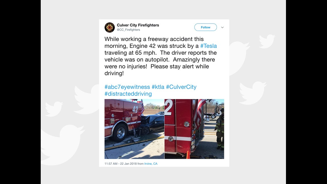 Tesla in Autopilot mode crashes into fire truck | fox43.com