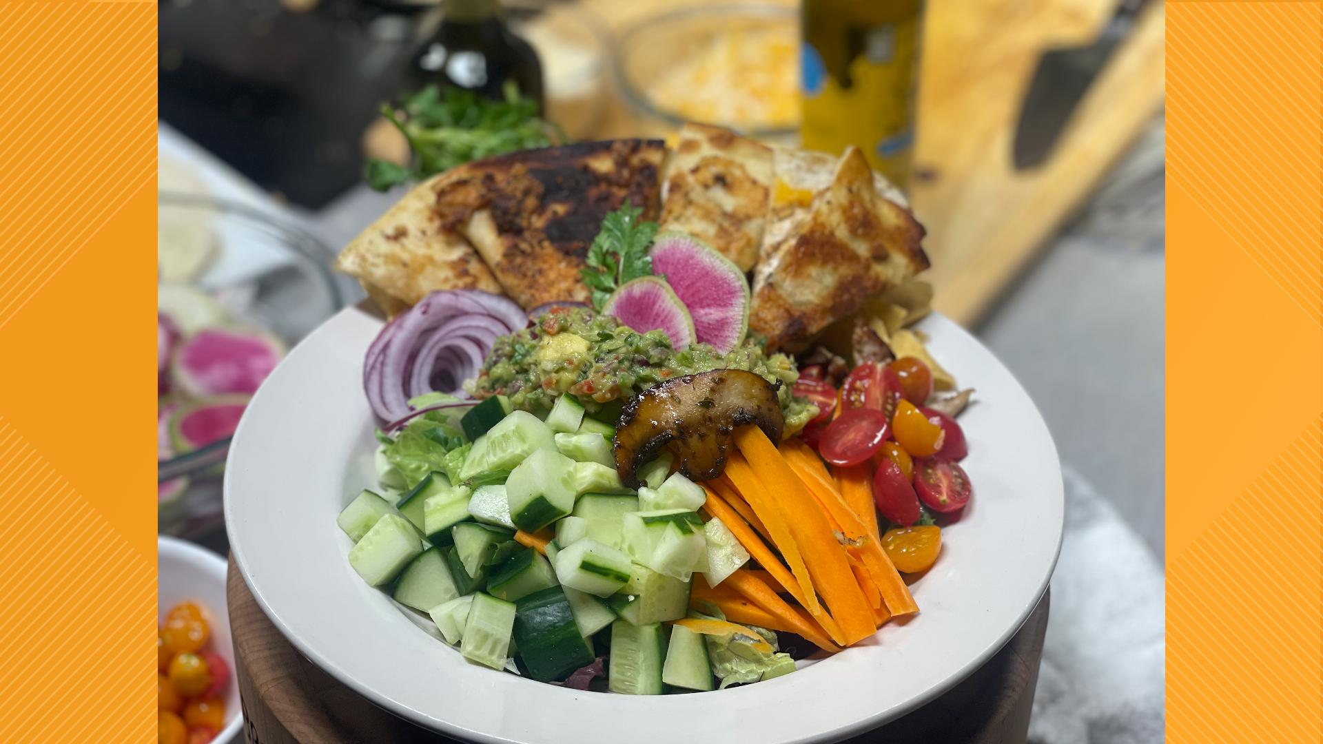 Olivia's squeezes out the last of summer's fresh flavors with a Royal Empress Lemonade and Mushroom and Chicken Quesadilla served with guac and Honey Lime dressing.