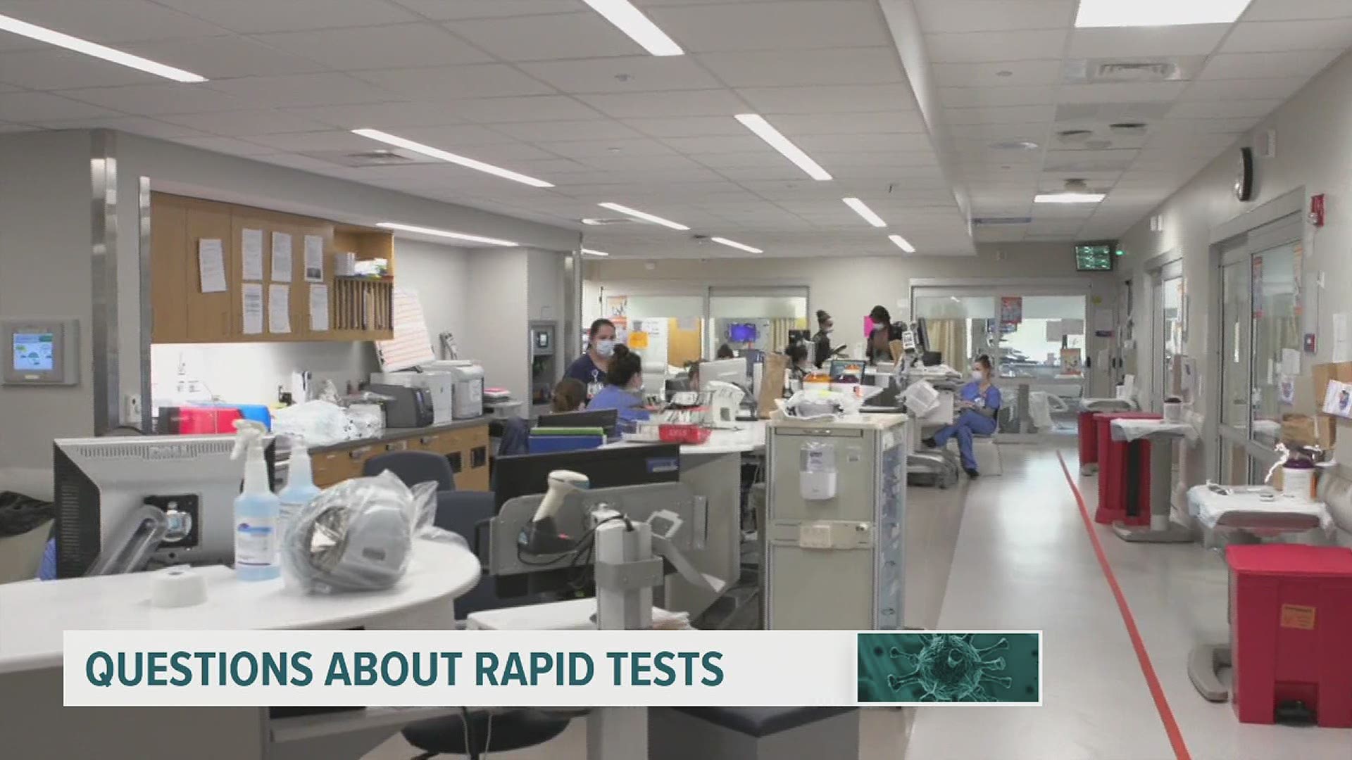 Most area hospitals only administer rapid tests to patients who are admitted. Other healthcare facilities administer tests that produce results within a few days.