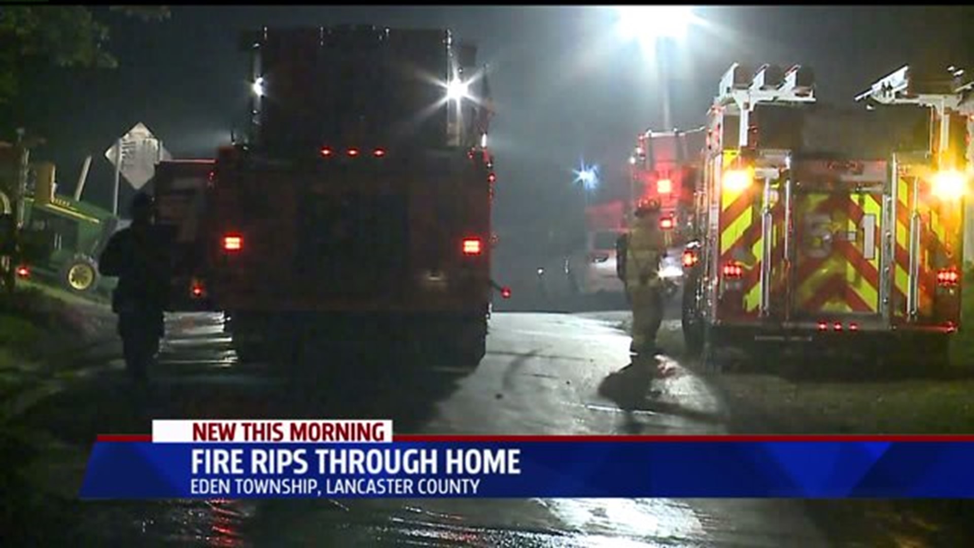Crews battle house fire in Lancaster County