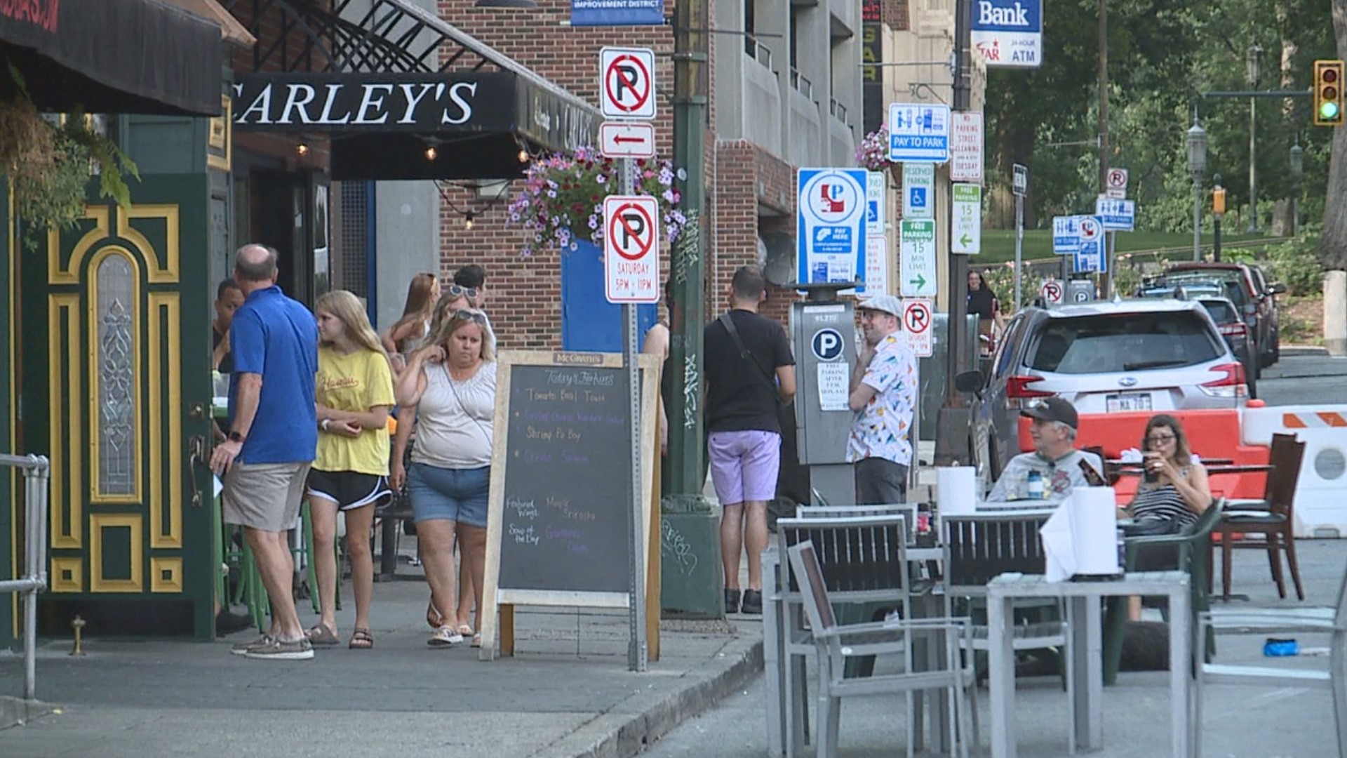 Parts of 2nd Street were closed for car, and allowed for restaurants to expand outdoor seating options for customers.