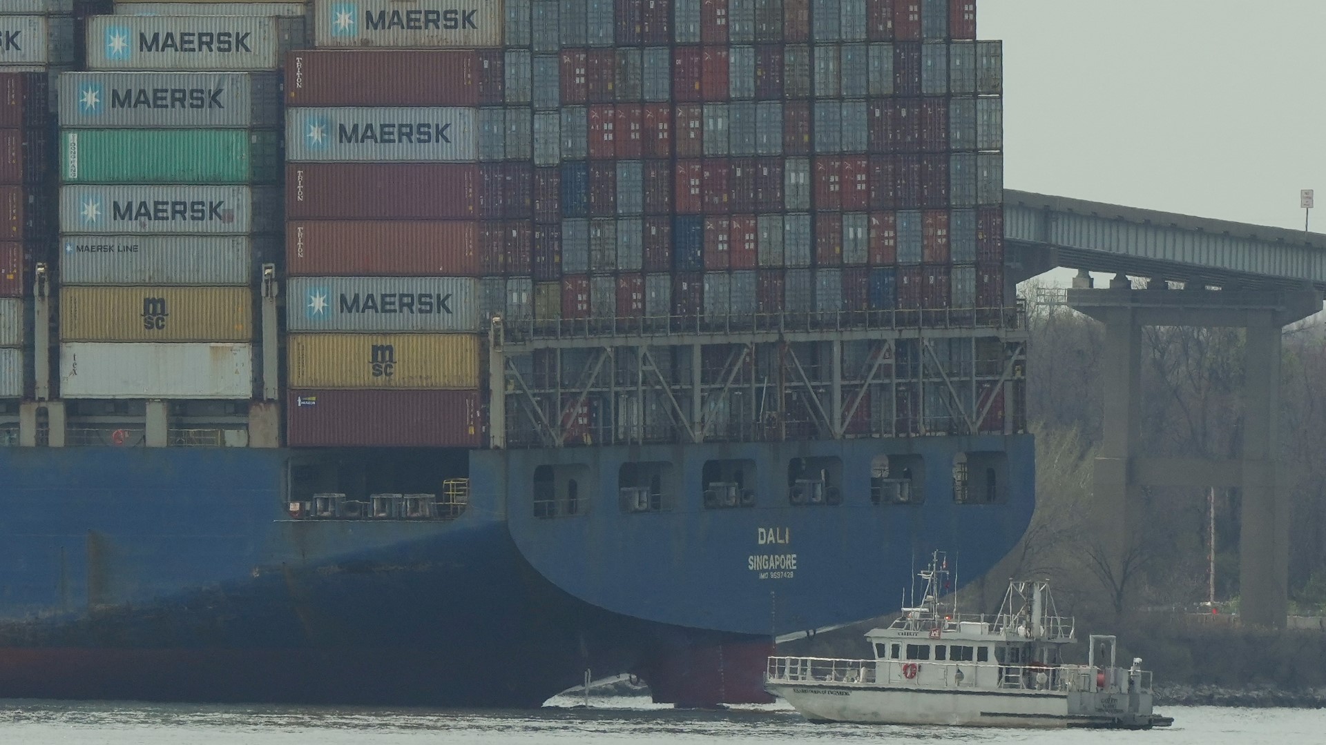 After the container ship hit the bridge and brought it down early Tuesday, ship traffic entering and leaving the Port of Baltimore was suspended indefinitely.