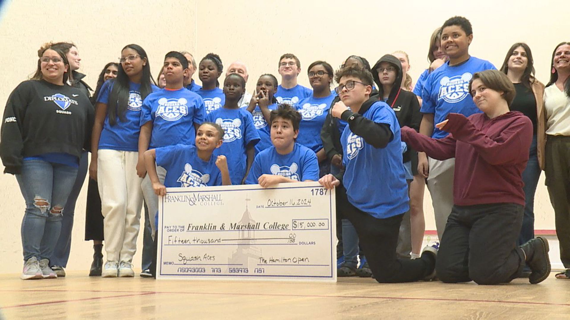 The Hamilton Open, Franklin & Marshall College and the Professional Squash Association Challenger Tour recently teamed up and donated $15,000 to Squash Aces.