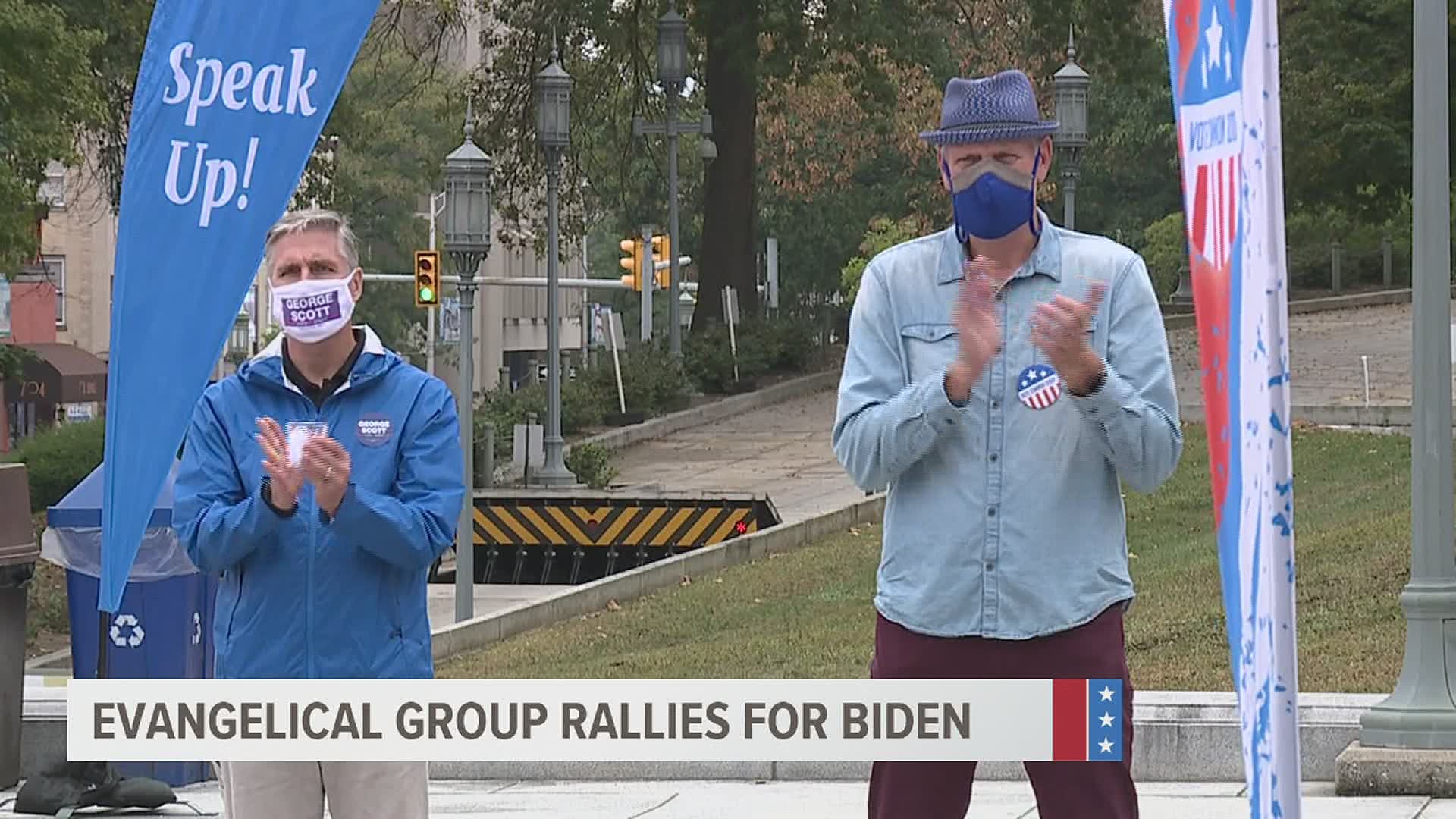 "Vote Common Good" held the rally today at the Capitol in hopes to convince the religious voters to vote for Biden.