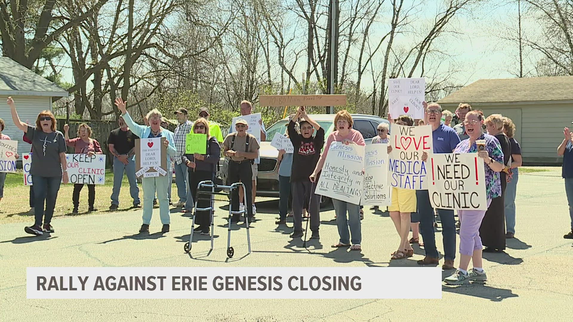 Patients gathered together, urging Genesis to keep the rural healthcare clinic open.