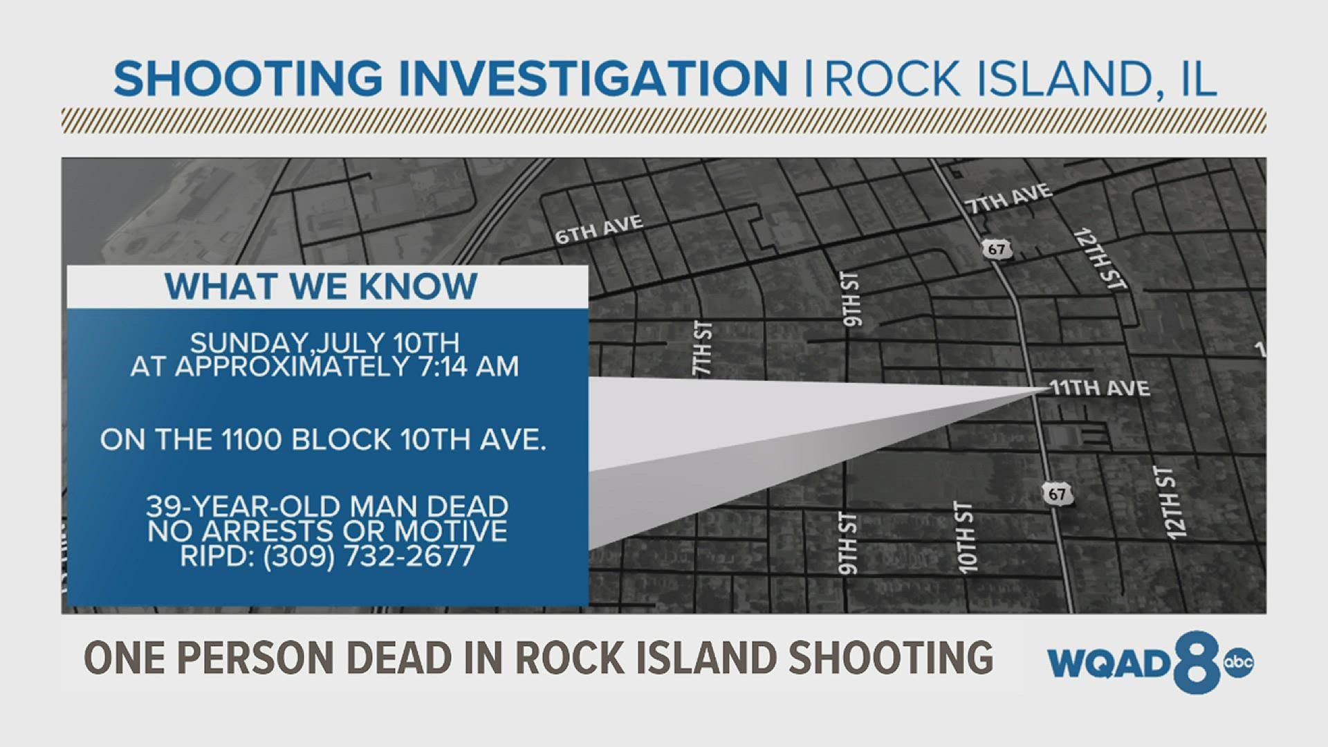 The 39-year-old man was found dead Sunday morning in Rock Island.