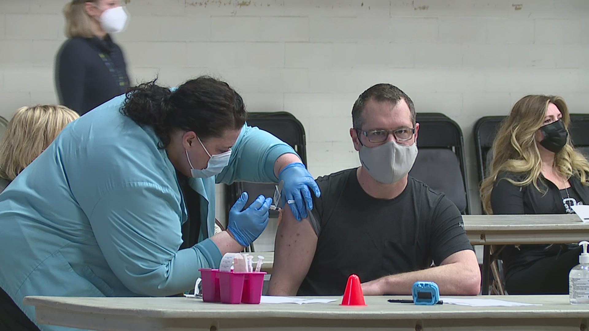 The school district planned on vaccinating about 400 teachers and staff during the clinic.